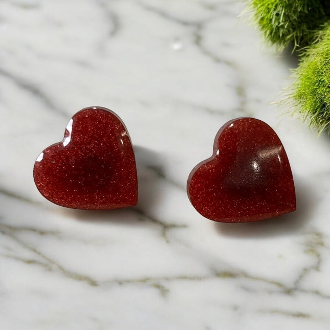 Red Heart Stud Earring