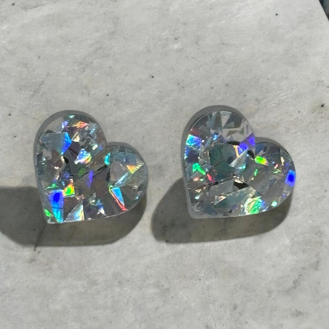 Silver Heart Stud Earrings - Silver Dreams Co
