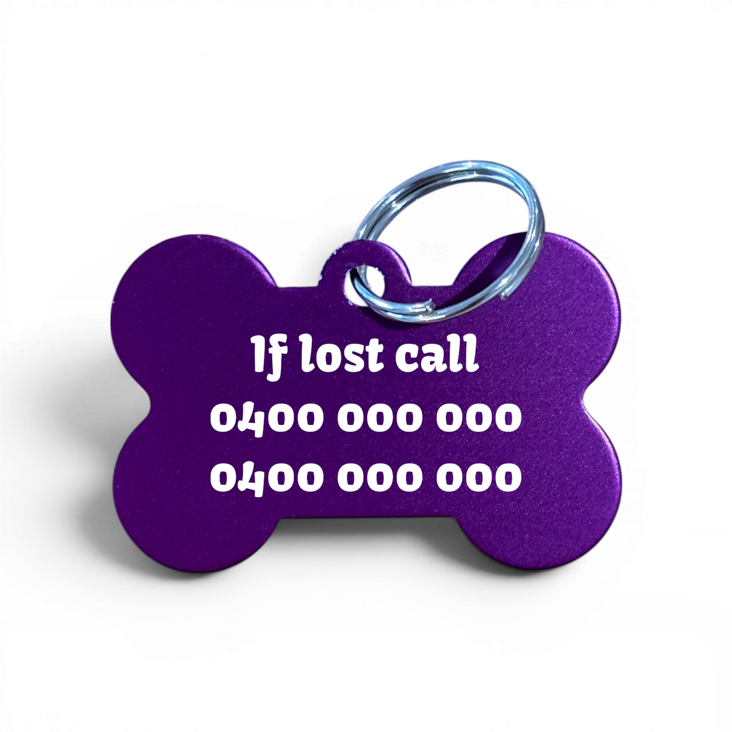 Personalised Purple Aluminium Dog Tag