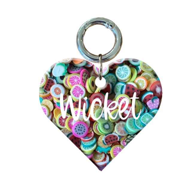 Mini Heart Fruit Pet ID Tags