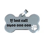 Silver Bone Stainless Steel Dog Tag 