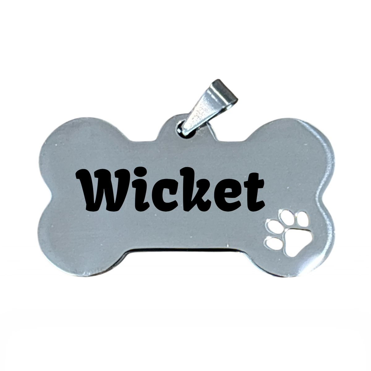 Silver Bone Stainless Steel Dog Tag 