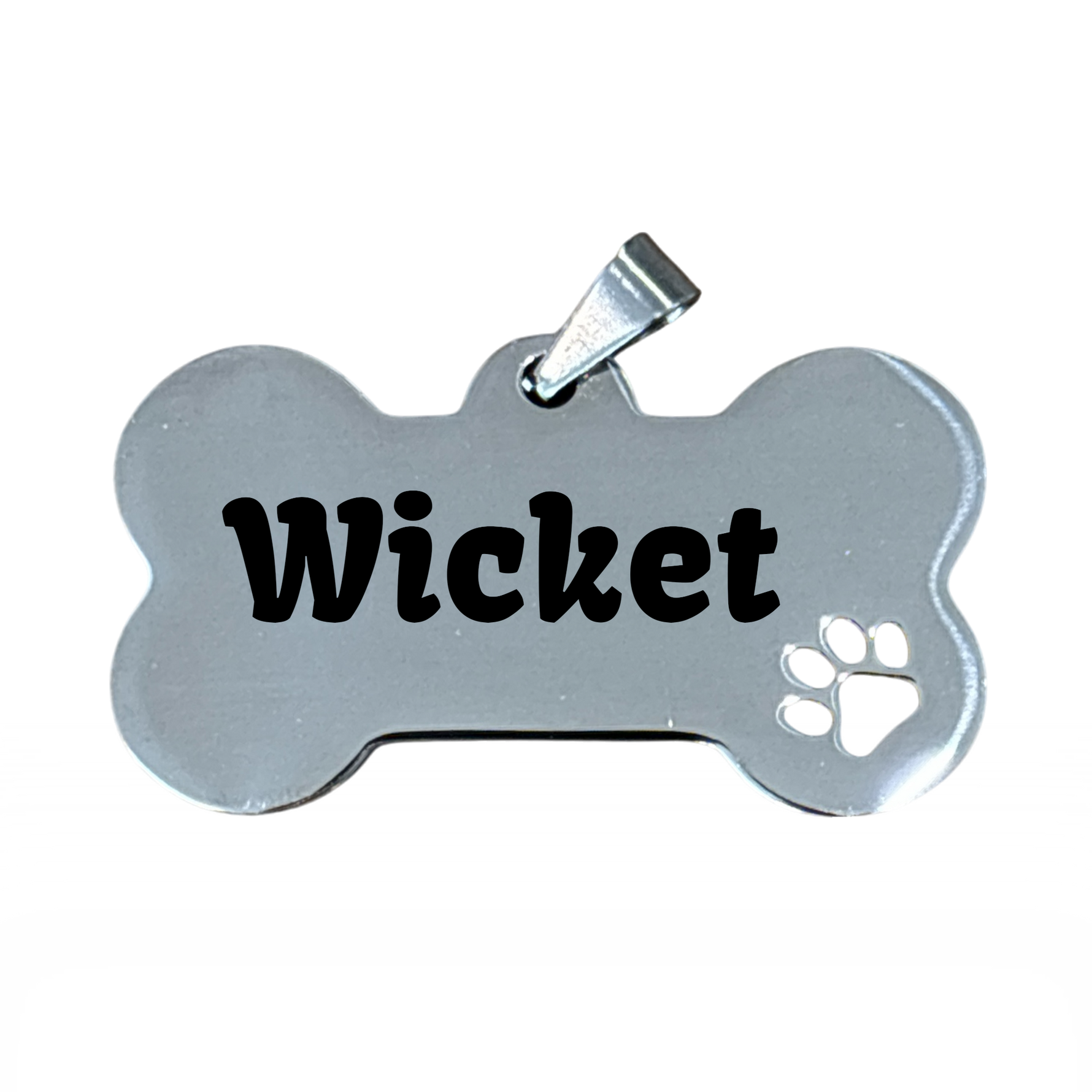 Silver Bone Stainless Steel Dog Tag 