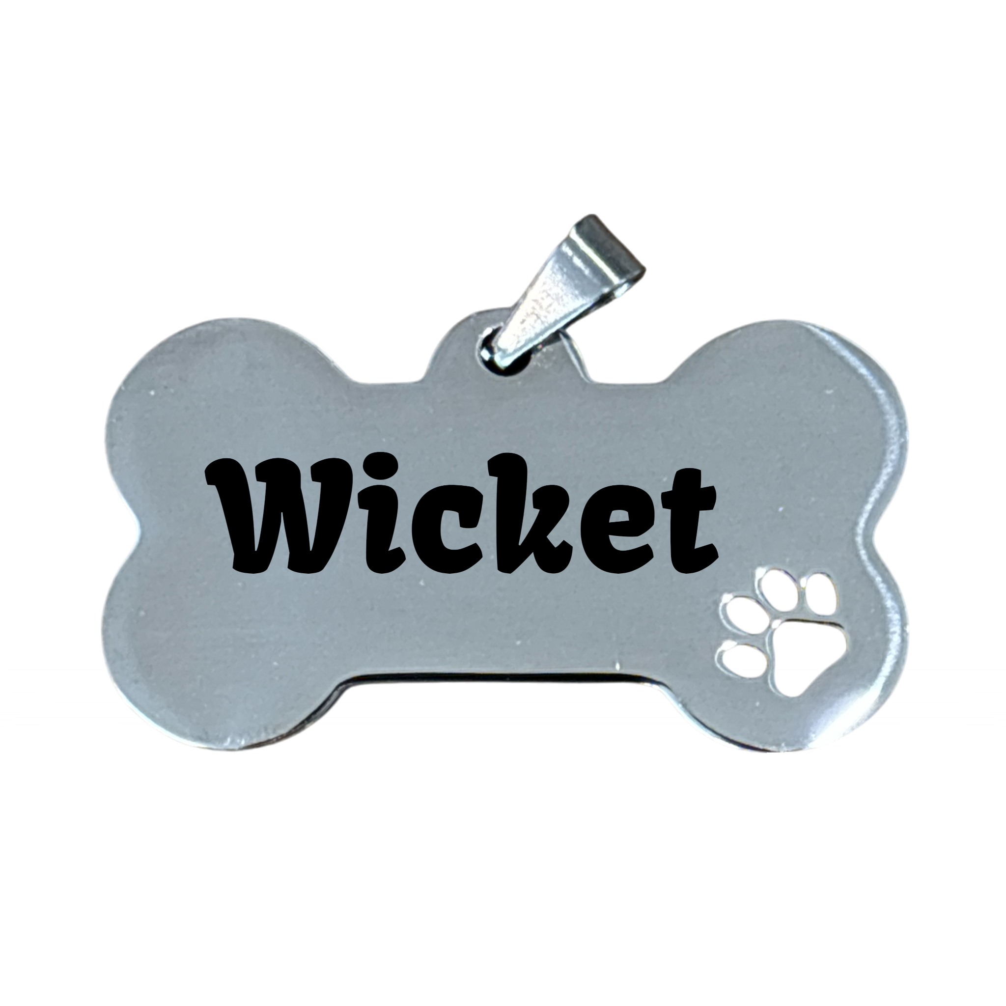 Silver Bone Stainless Steel Dog Tag 