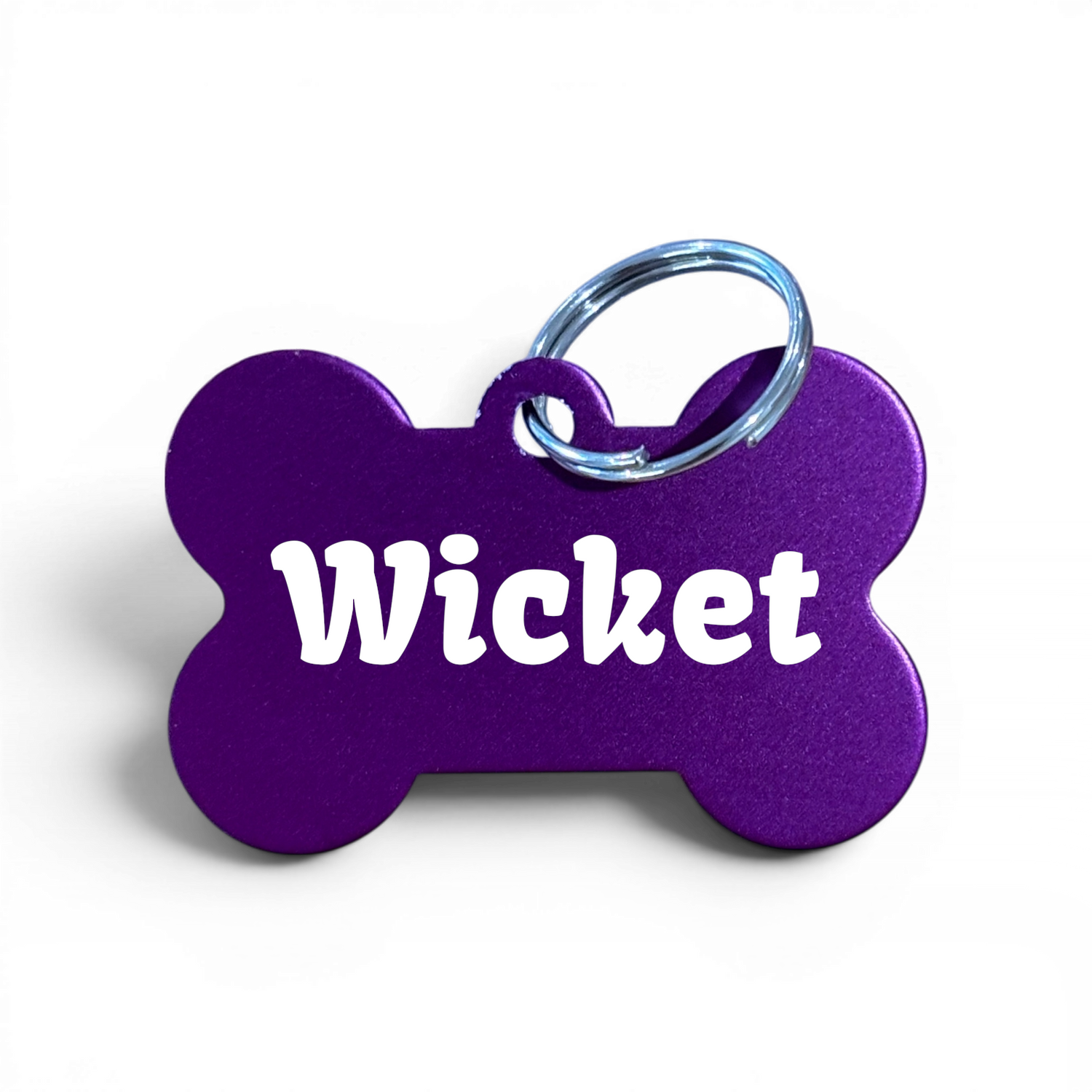 Personalised Purple Aluminium Dog Tag