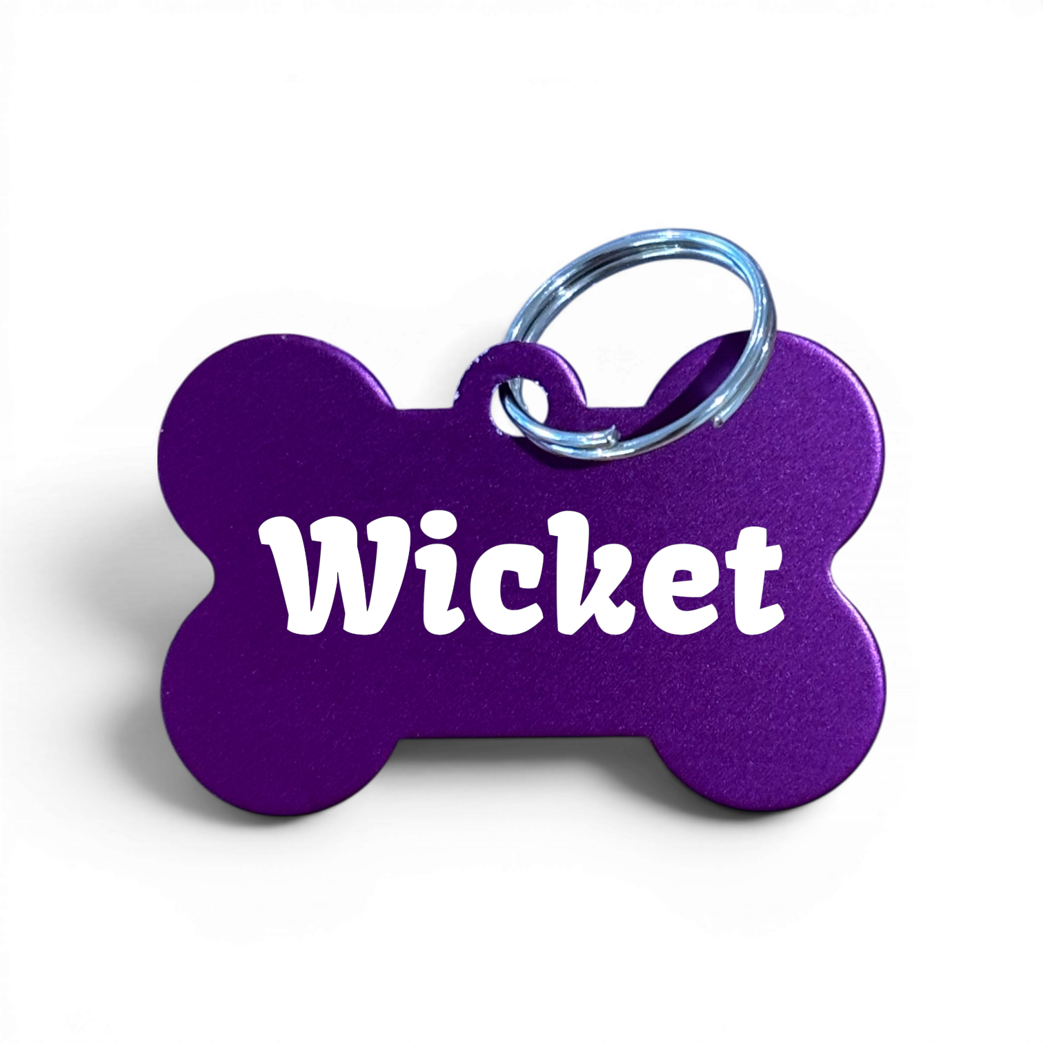 Personalised Purple Aluminium Dog Tag